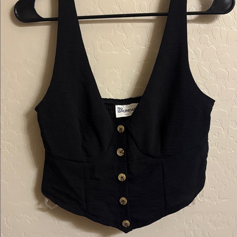 Black Button-Front Jumpsuit